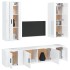 Set de muebles de TV 5 pzas madera contrachapada blanco