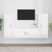 Set de muebles de TV 3 pzas madera contrachapada blanco brillo