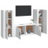 Set de muebles de TV 3 pzas madera contrachapada blanco