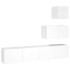 Set de muebles de TV 4 pzas madera contrachapada blanco