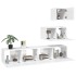 Set de muebles de TV 4 pzas madera contrachapada blanco