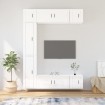 Set de muebles de TV 7 pzas madera contrachapada blanco brillo