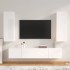 Set de muebles de TV 4 pzas madera contrachapada blanco