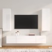 Set de muebles de TV 4 pzas madera contrachapada blanco brillo