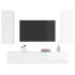 Set de muebles de TV 4 pzas madera contrachapada blanco