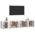 Set de muebles de TV 4 pzas madera contrachapada blanco