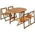 Set comedor de jardín plegable 5 piezas madera maciza de