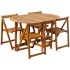 Set comedor de jardín plegable 5 piezas madera maciza de