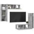 Set muebles de salón TV 4 pzas madera ingeniería gris