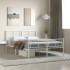 Estructura cama metal cabecero y estribo blanco 140x190