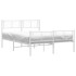 Estructura cama metal cabecero y estribo blanco 140x190