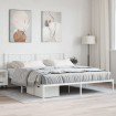 Estructura de cama de metal con cabecero blanco 183x213 cm