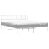 Estructura de cama de metal con cabecero blanco 183x213