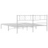 Estructura de cama de metal con cabecero blanco 183x213