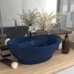 Lavabo lujoso con rebosadero cerámica azul oscuro 58,5x39cm