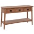 Mesa consola de madera de abeto maciza marrón 126x40x77,5