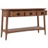 Mesa consola de madera de abeto maciza marrón 126x40x77,5