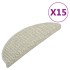 Alfombrilla autoadhesiva escalera sisal 15 uds gris 65x21x4