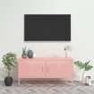 Mueble para TV de acero rosa 105x35x50 cm