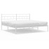 Estructura de cama de metal con cabecero blanco 183x213