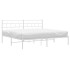 Estructura de cama de metal con cabecero blanco 183x213