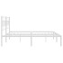 Estructura de cama de metal con cabecero blanco 183x213