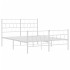 Estructura cama metal cabecero y estribo blanco 140x190