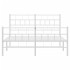 Estructura cama metal cabecero y estribo blanco 140x190