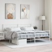 Estructura cama metal con cabecero y estribo blanco 180x200 cm