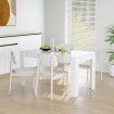 Mesa de comedor madera ingeniería blanco brillo 140x74,5x76 cm