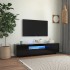 Mueble de TV con luces LED negro 160x35x40