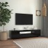 Mueble de TV con luces LED negro 160x35x40