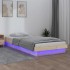 Estructura de cama con LED madera maciza 90x200