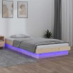 Estructura de cama con LED madera maciza 90x200 cm