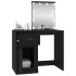 Tocador con LED madera contrachapada negro 90x50x132,5