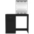 Tocador con LED madera contrachapada negro 90x50x132,5