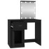 Tocador con LED madera contrachapada negro 90x50x132,5