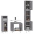 Set de muebles de baño 3 pzas madera contrachapada gris