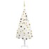 Árbol de Navidad preiluminado con luces y bolas blanco 180