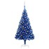 Árbol de Navidad preiluminado con luces y bolas azul 240