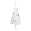 Árbol de Navidad preiluminado con luces y bolas blanco 210 cm