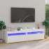 Muebles de TV con luces LED 2 unidades blanco 75x35x40