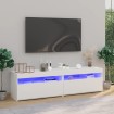 Muebles de TV con luces LED 2 unidades blanco 75x35x40 cm