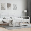 Estructura cama metal con cabecero y estribo blanco 135x190 cm