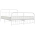 Estructura cama metal con cabecero y pie cama blanco 183x213