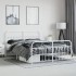 Estructura cama metal con cabecero y pie cama blanco 183x213