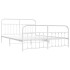 Estructura cama metal con cabecero y pie cama blanco 183x213