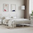 Estructura cama metal con cabecero y pie cama blanco 183x213 cm