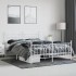 Estructura cama metal con cabecero y pie cama blanco 183x213