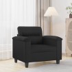 Sillón cuero sintético negro 60 cm